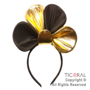 SOMB VINCHA  METALIZADA ORO Y NEGRO x 1